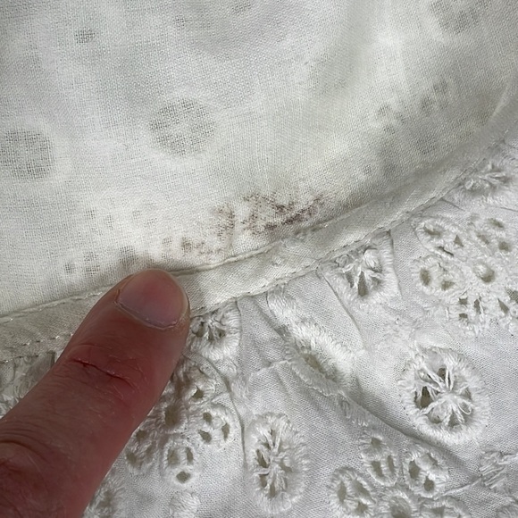 Merlette Cream White Eyelet Long Sleeve Shift Babydoll Mini Dress Sz S - Picture 12 of 15